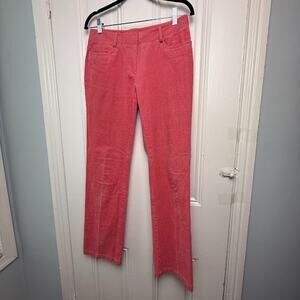 Brooks Brothers Lucia Pants Womens 4 Pink Corduroy Straight Leg Zip Fly Low Rise